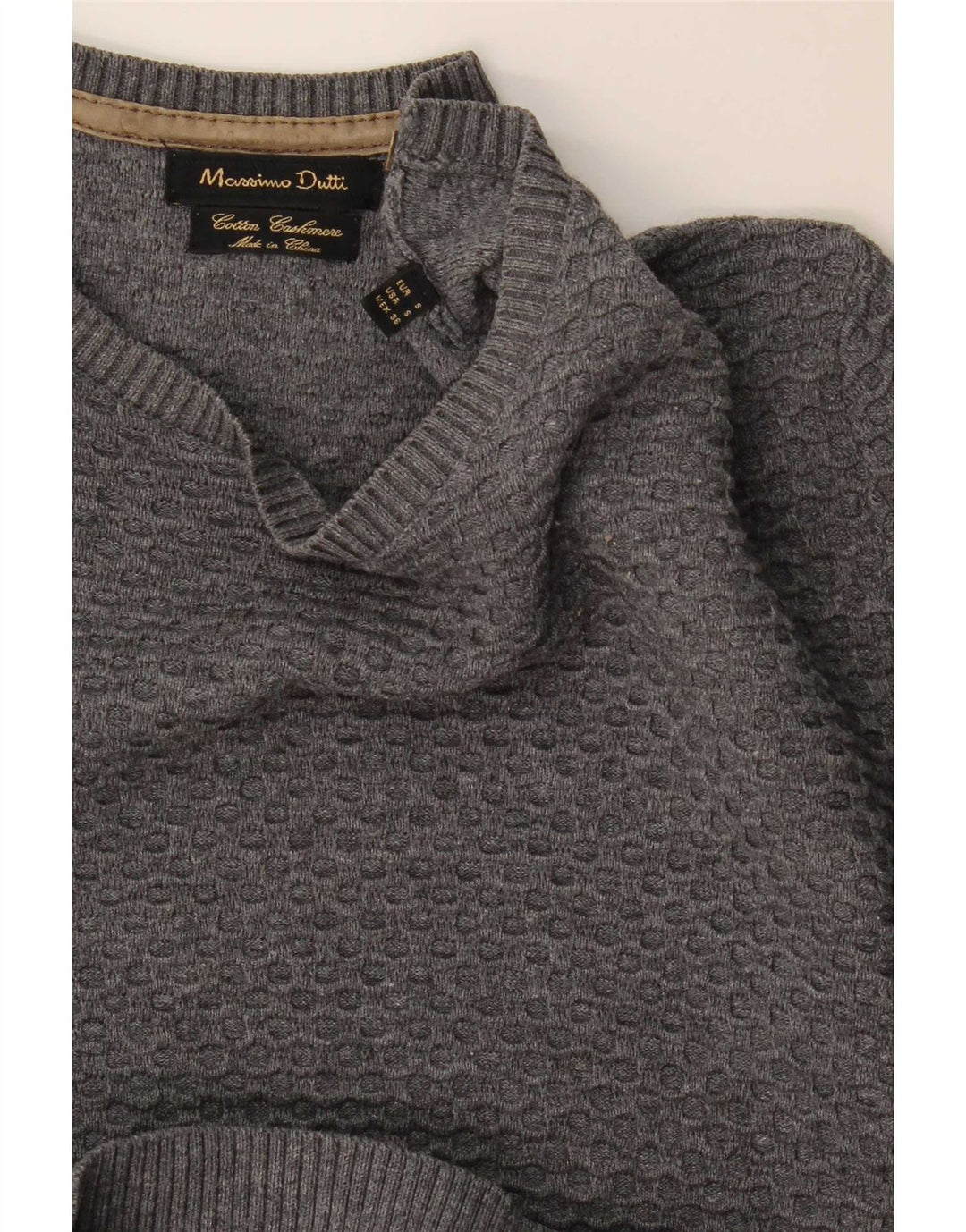 Massimo Dutti Herre Boat Neck Jumper Sweater Lille Grå Bomuld