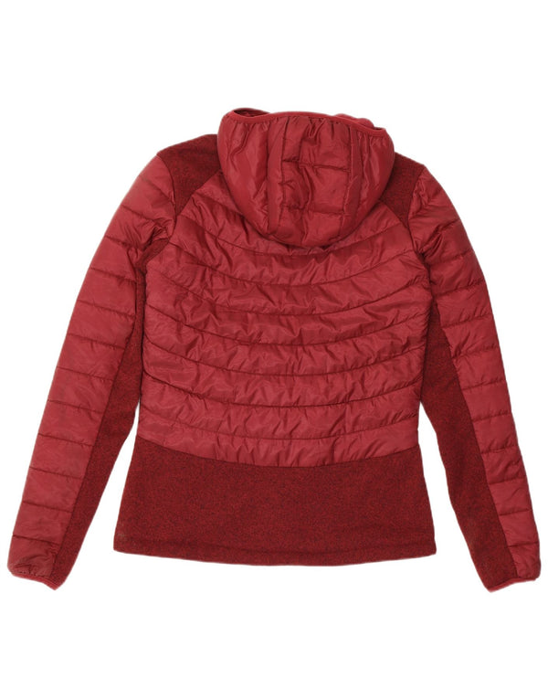JACK WOLFSKIN Polstret jakke til kvinder UK 8/10 Small Burgundy Colourblock