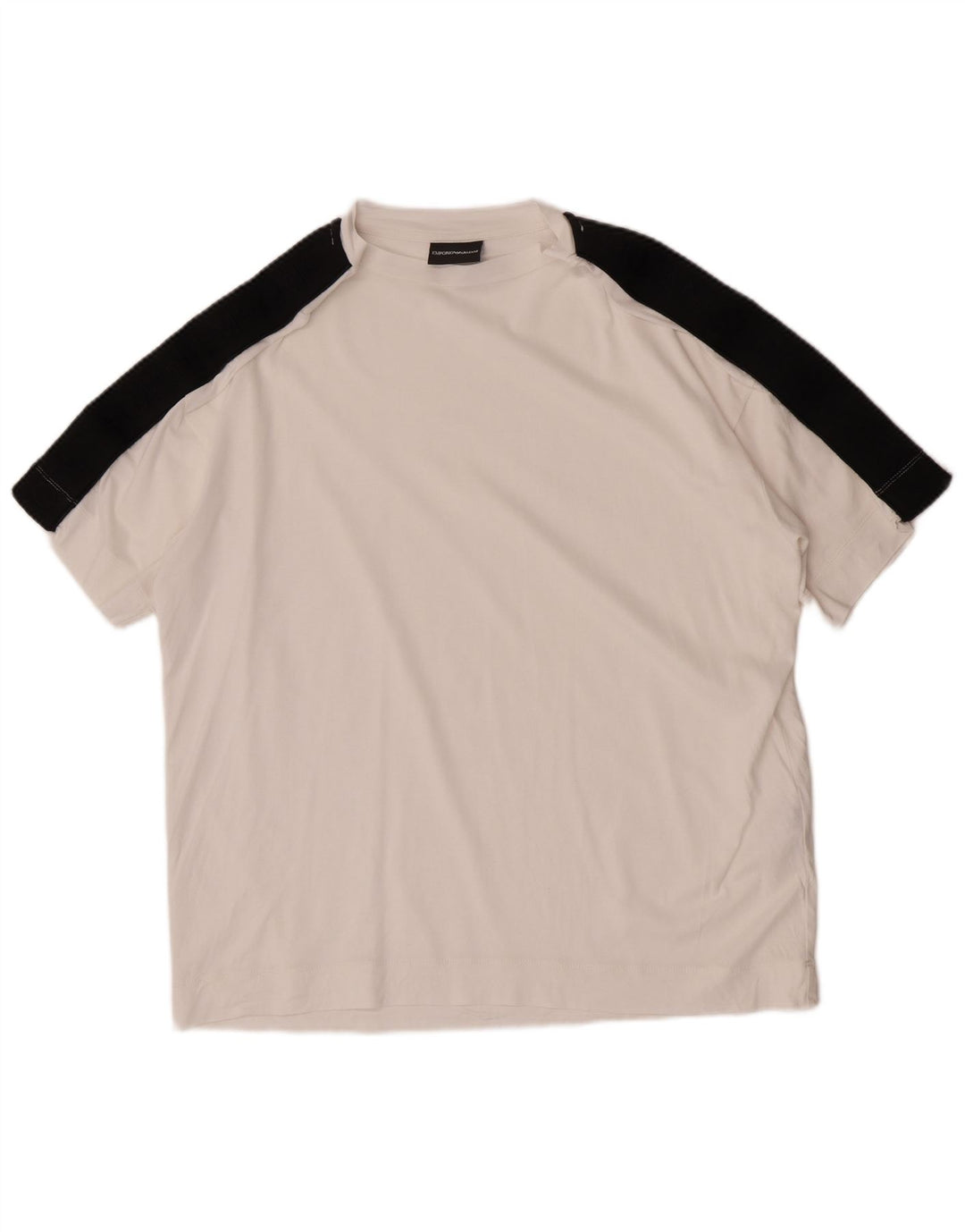 Emporio Armani Herre T-Shirt Top Medium White Colourblock Lyocell