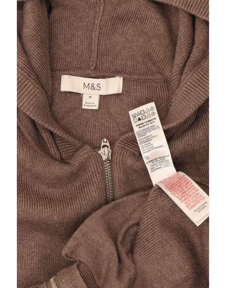 Marks & Spencer Dame-hættecardigantrøje UK 14 Medium Brown Viscose