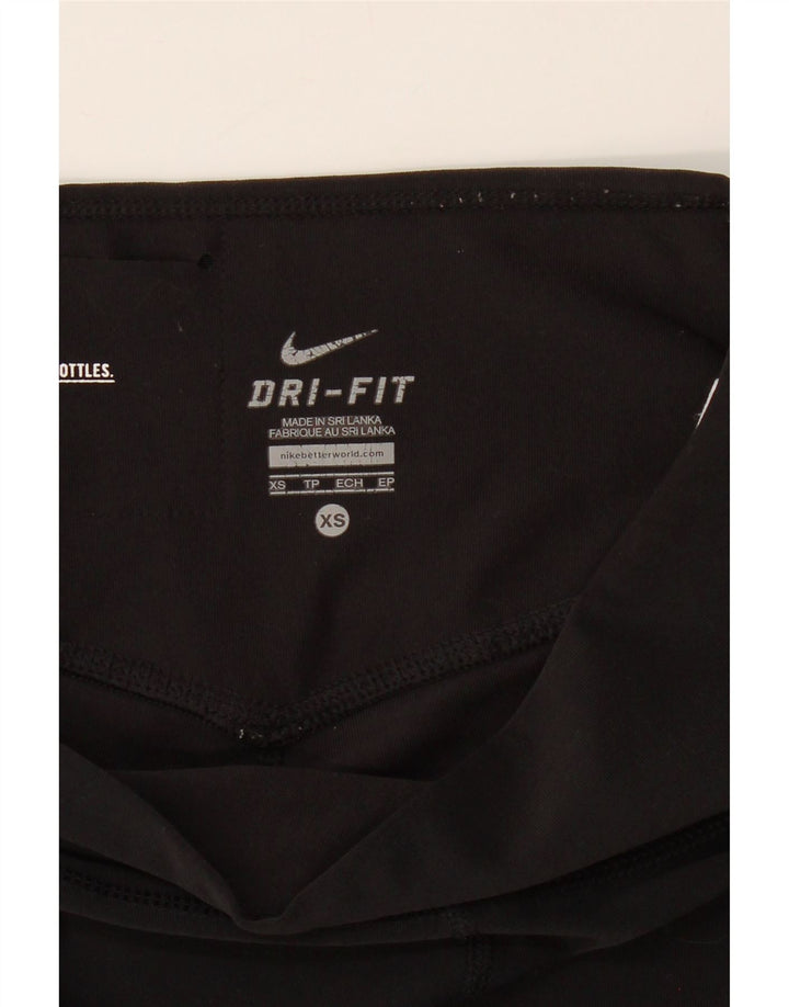 NIKE Womens Dri Fit Capri Leggings UK 4 XS  Black Polyester Vintage Nike and Second-Hand Nike from Messina Hembry 