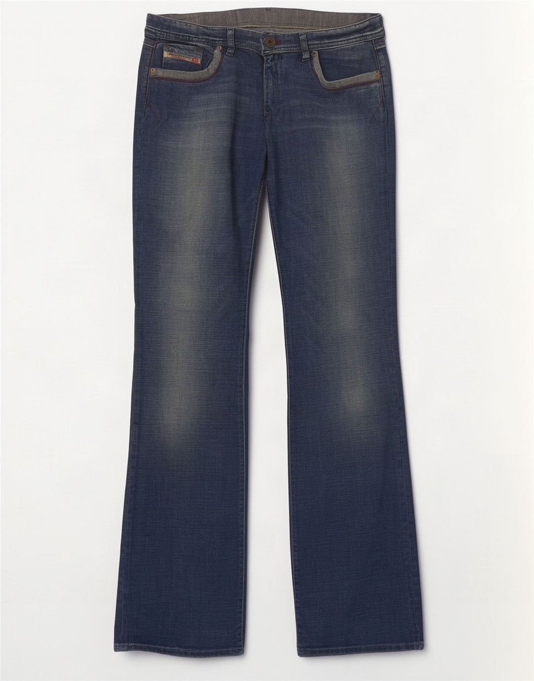 Diesel Dame Distressed Bootcut Jeans UK 16 Large W32 L33 Blue Cotton