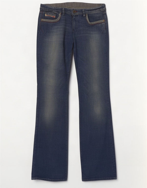 Diesel Dame Distressed Bootcut Jeans UK 16 Large W32 L33 Blue Cotton
