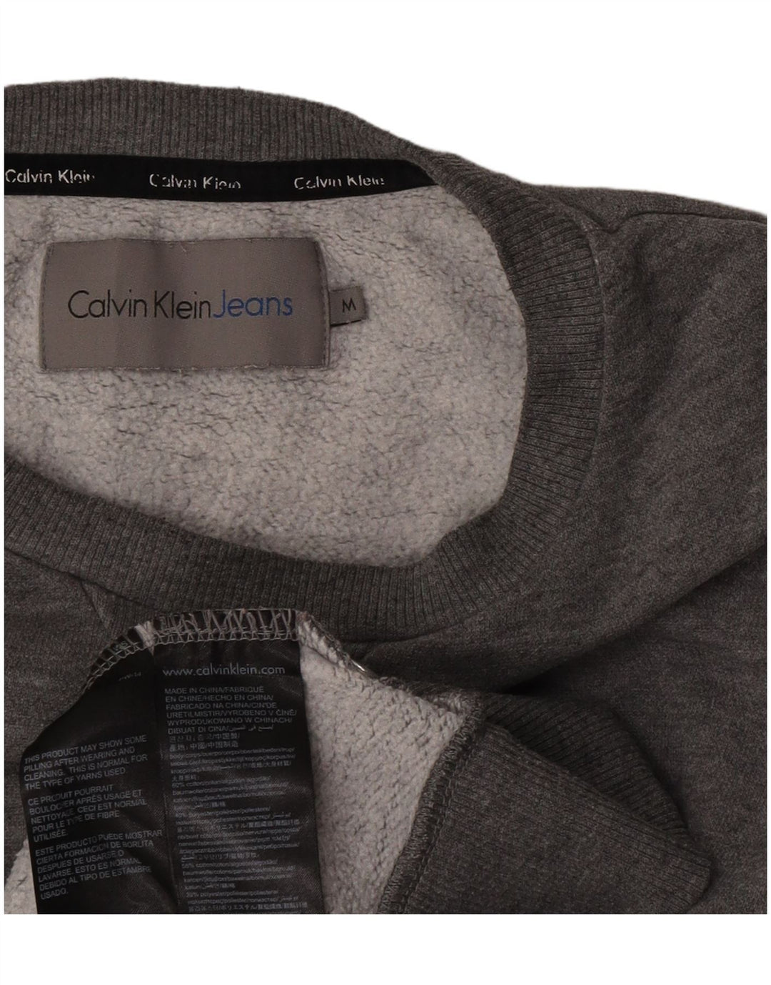 Calvin Klein Jeans Herre Grafisk Sweatshirt Jumper Medium Grå Flecked
