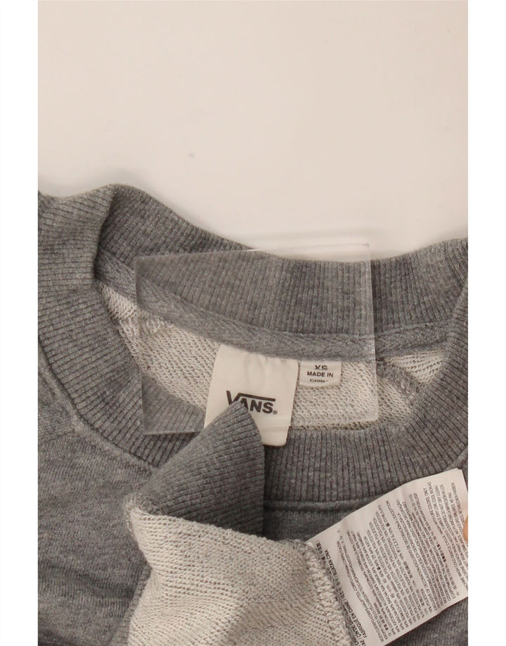 Vans Dame Oversized Grafisk Sweatshirt Jumper UK 6 XS Grå Colourblock