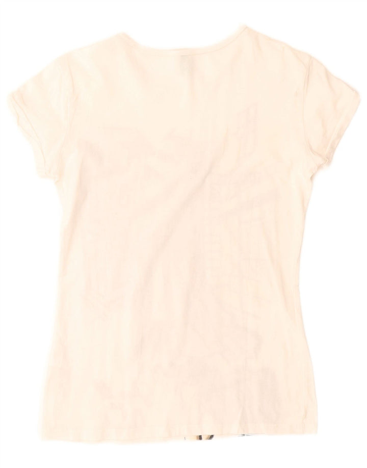 BENETTON Piger Grafisk T-Shirt Top 11-12 År 2XL Hvid Bomuld