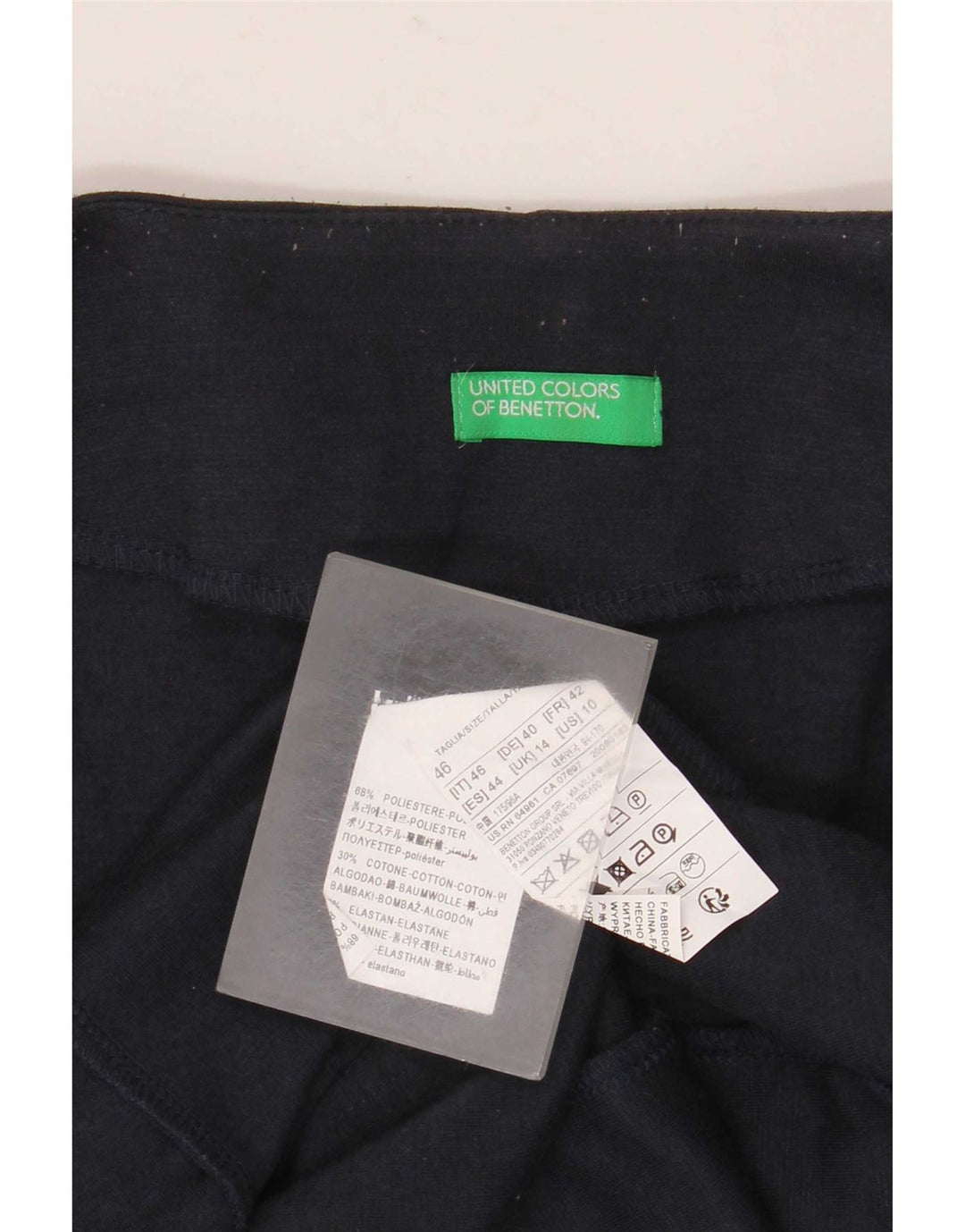Benetton Womens Military 1-knaps blazerjakke UK 14 Large Navy Blue