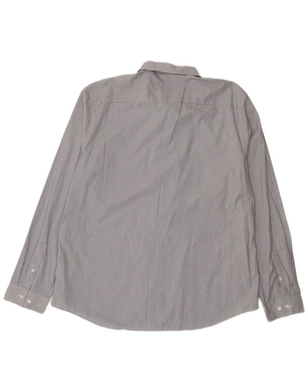 Calvin Klein herre Slim Fit skjorte 2XL blå nålestribet bomuld