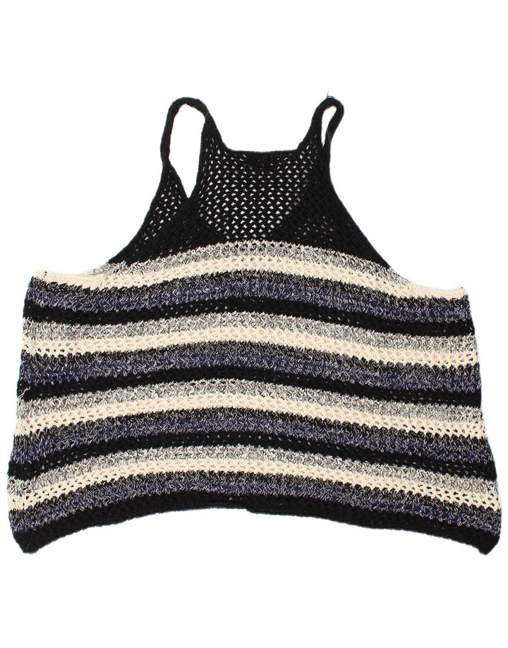 Zara Dame Oversized ærmeløs bluse Top UK 10 Lille marineblå stribet