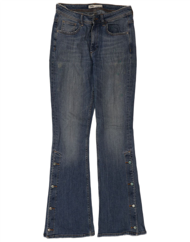 Zara Dame Flared Jeans EU 38 Small W28 L32 Blå