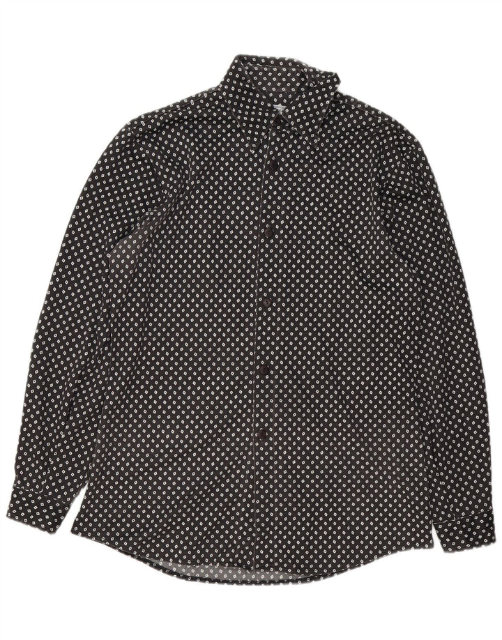 Vintage herreskjorte stor sort plettet