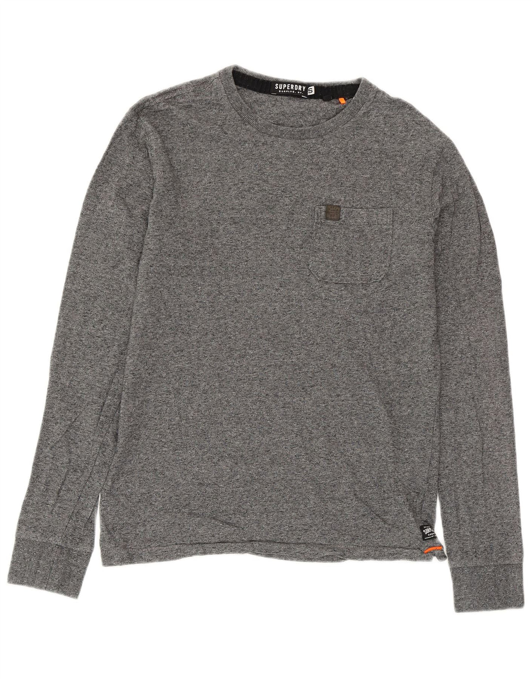 SUPERDRY Herre Top Langærmet Lille Grå Flecked Bomuld