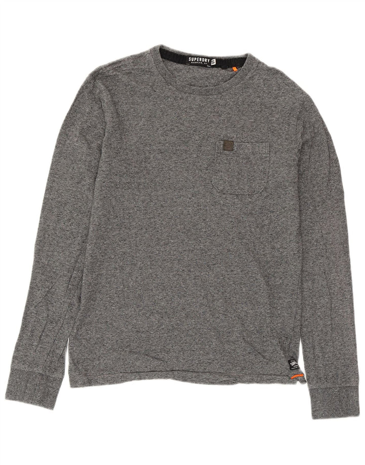 SUPERDRY Herre Top Langærmet Lille Grå Flecked Bomuld