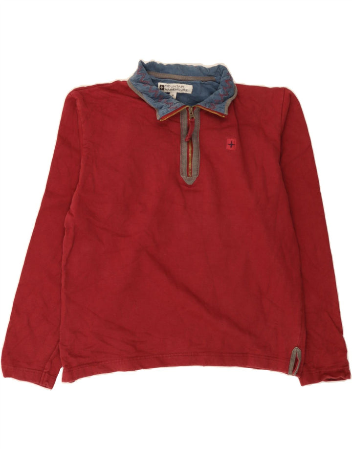 MOUNTAIN WAREHOUSE Mens Zip Neck Sweatshirt Jumper Medium Red Cotton Vintage Mountain Warehouse and Second-Hand Mountain Warehouse from Messina Hembry 