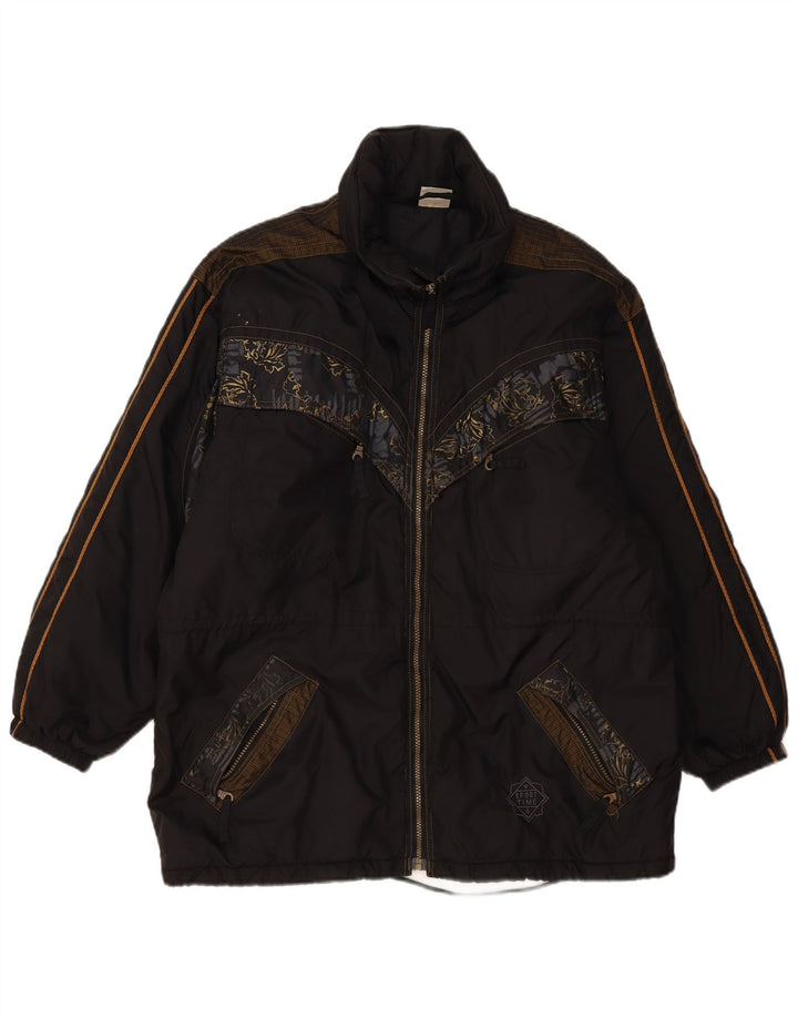 Active Windbreaker Jacket til mænd UK 42 XL Sort blomstret polyamid