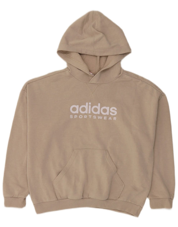 Adidas Grafisk hættetrøje til drenge 11-12 år Beige bomuld