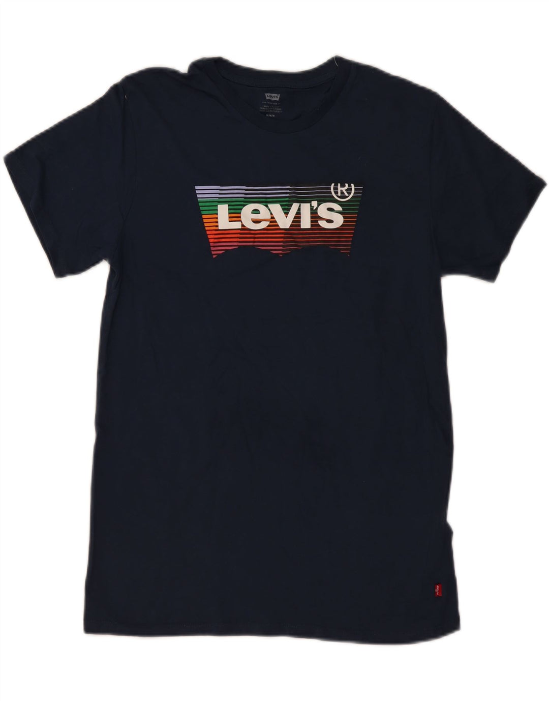 LEVI'S Herre grafisk T-shirt Top Medium Marineblå Bomuld