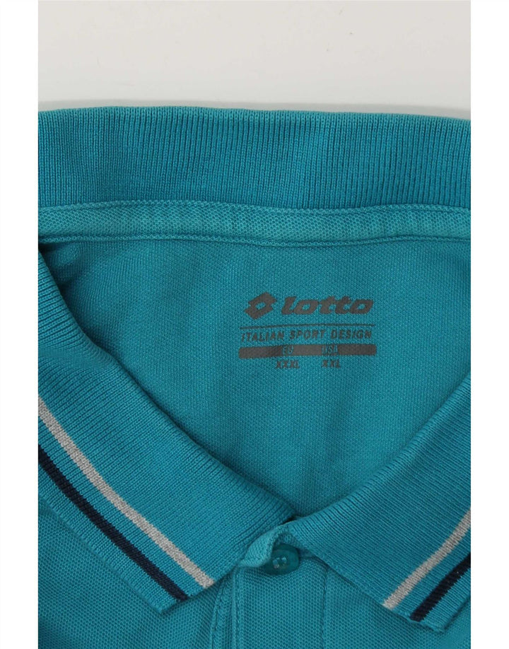 Lotto herre polo skjorte 3XL turkis stribet