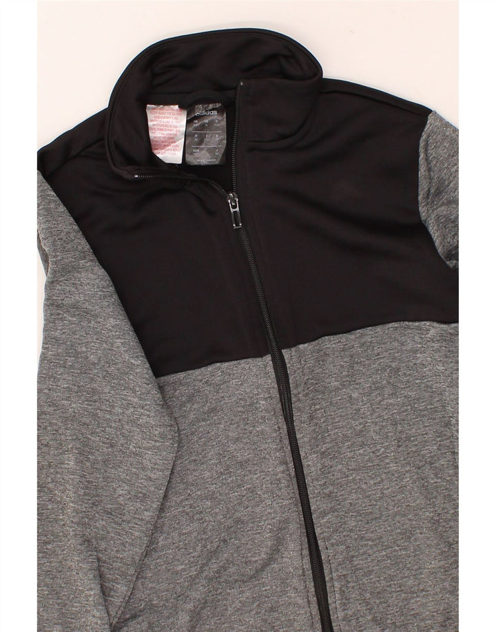 ADIDAS Boys Graphic Tracksuit Top Jacket 11-12 Years Black Colourblock Vintage Adidas and Second-Hand Adidas from Messina Hembry 