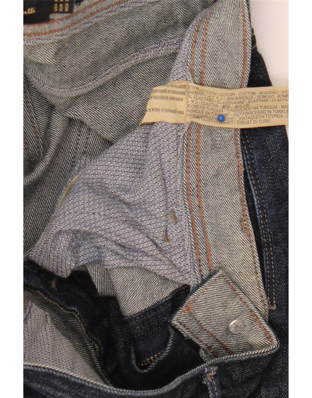 Massimo Dutti Herre Slim Jeans EU 38 Small W30 L32 Marineblå Bomuld