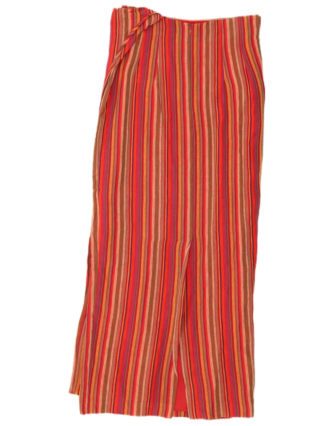 SCARVA Womens Wrap Maxi Skirt EU 36 Small W26 Rødstribet hør