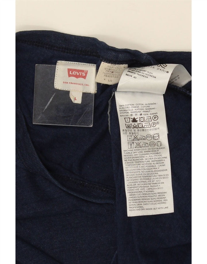 LEVI'S T-shirt top til mænd Stor marineblå flækket bomuld