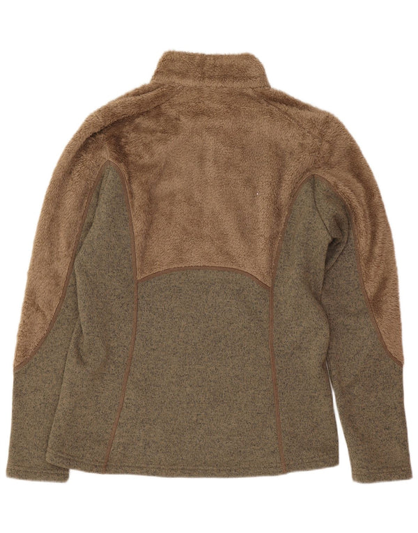 Columbia Dame Fleece Jumper UK 12 Medium Brown Colourblock Sports
