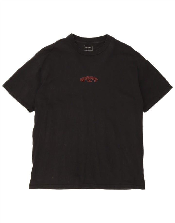QUIKSILVER Herre T-Shirt Top Stor Sort Bomuld