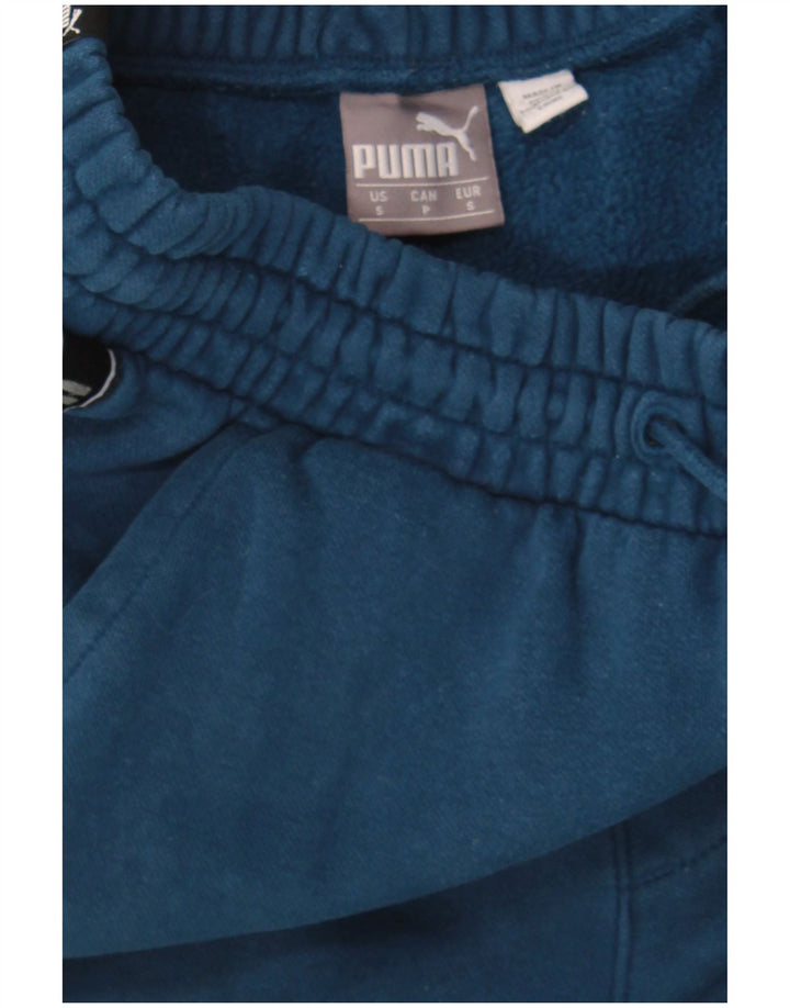 PUMA Mens Graphic Tracksuit Trousers Joggers Small  Navy Blue Colourblock