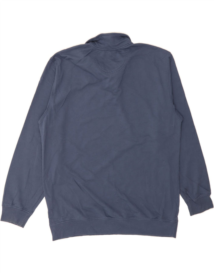 IZOD Mens Button Neck Sweatshirt Jumper Large Blue Cotton Vintage Izod and Second-Hand Izod from Messina Hembry 