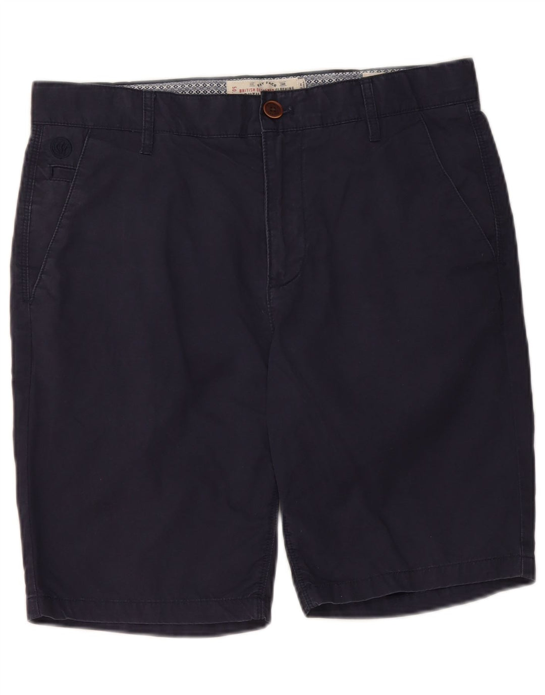 Fat Face Herre Chino Shorts W32 Medium Navy Blue Bomuld