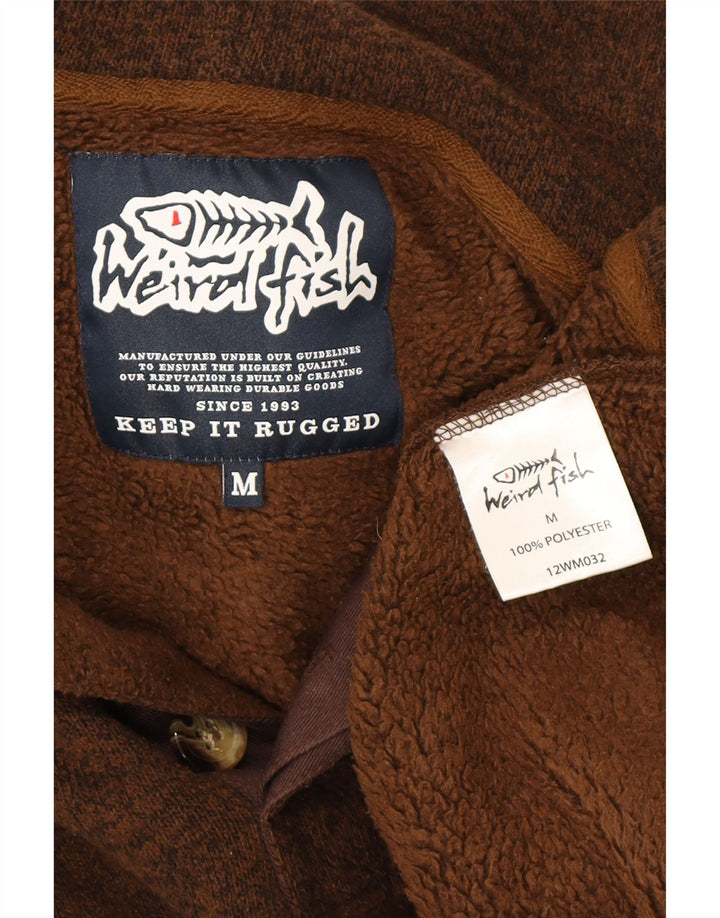 Weird Fish Sherpa hættetrøje til mænd Medium Brown Flecked Polyester