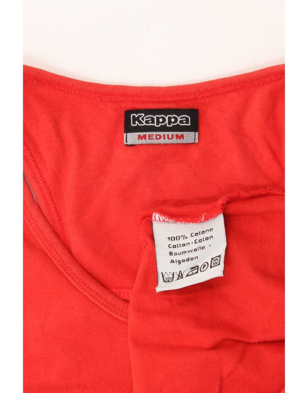 Kappa Dame Grafisk Vest Top UK 12 Medium Rød Bomuld