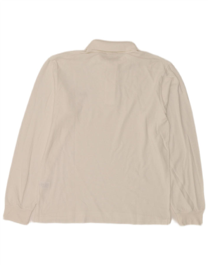 LACOSTE Langærmet herre poloshirt størrelse 3 Lille hvid bomuld