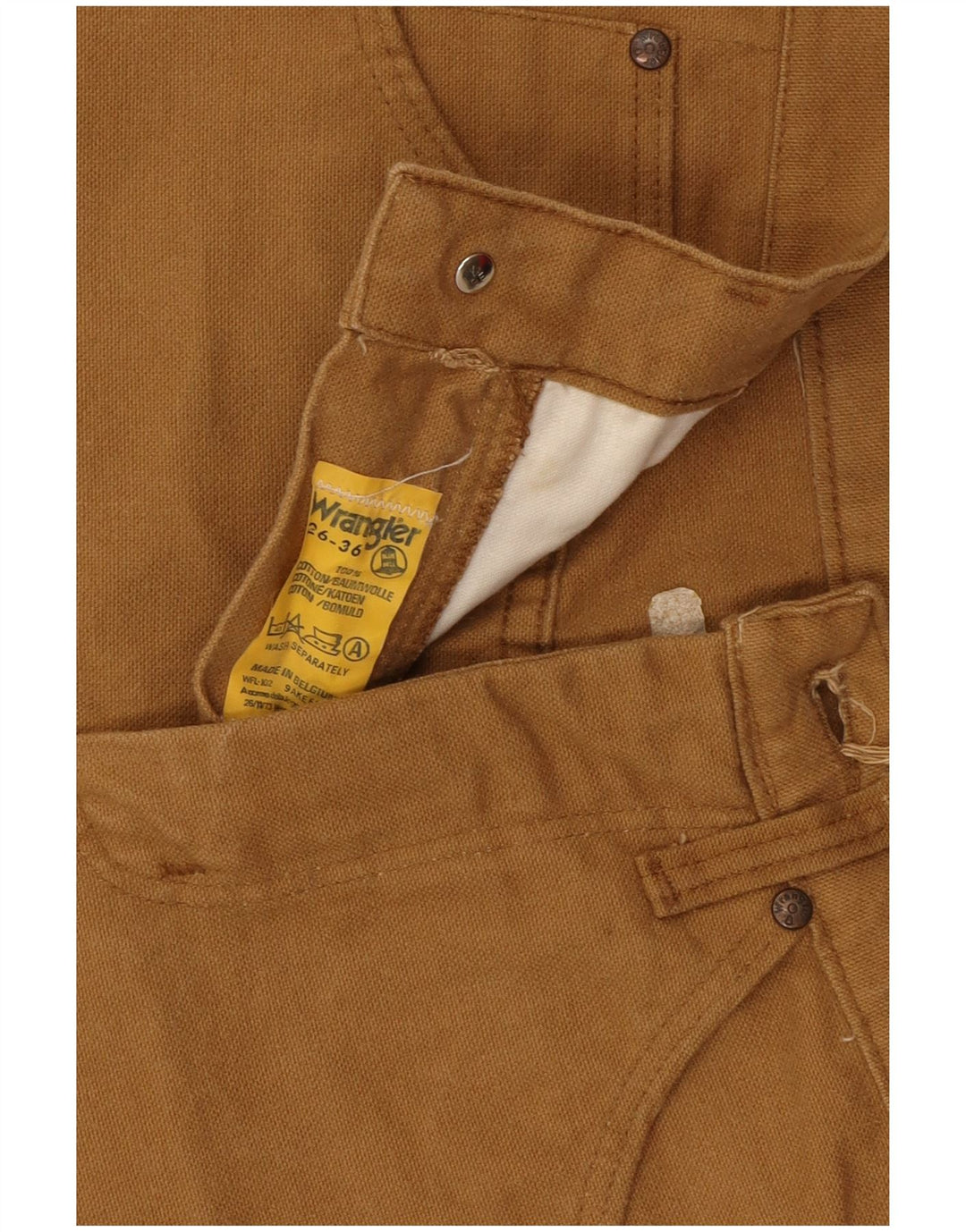 Wrangler Womens Cropped Trousers W26 L24 Beige Bomuld