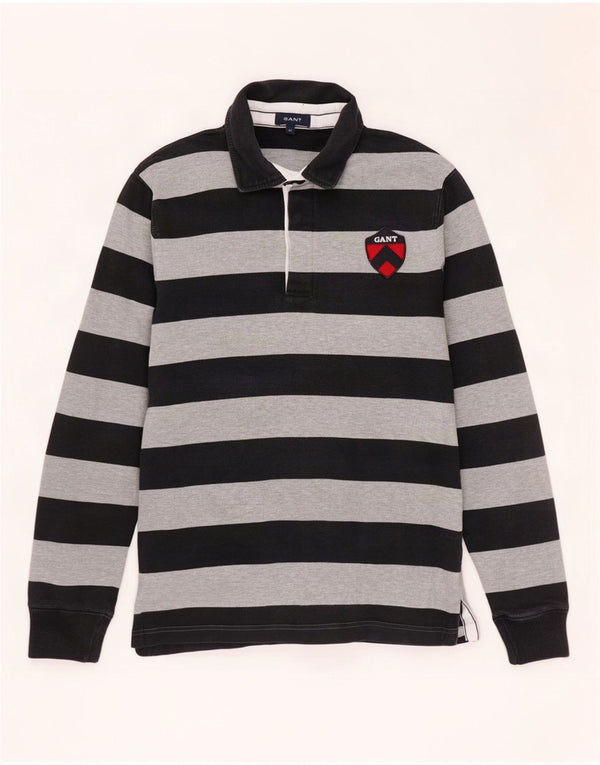 Gant Langærmet Rugby Polo Shirt Medium Sort Stribet Bomuld
