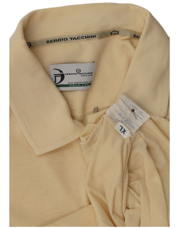 Sergio Tacchini Polo Shirt til mænd XL Gul Colourblock Bomuld