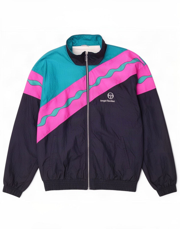 Sergio Tacchini Herre træningsdragt Topjakke IT 46 Small Navy Blue Colourblock