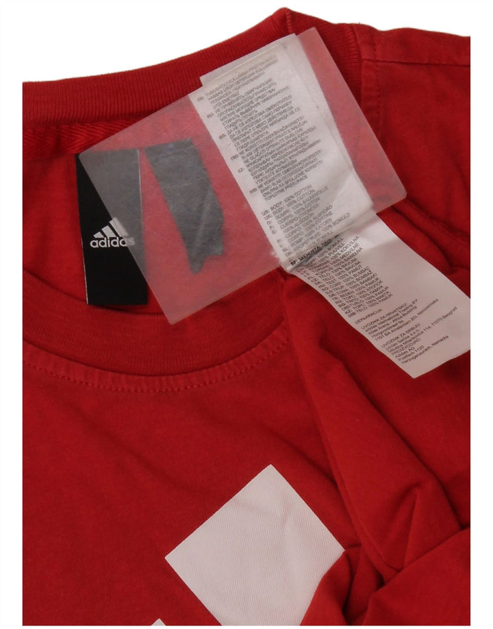 Adidas Grafisk T-shirt top til mænd, lille rød bomuld