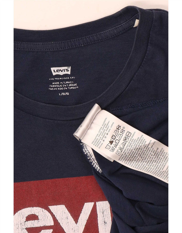 Levi's Herre grafisk T-shirt Top Stor marineblå bomuld