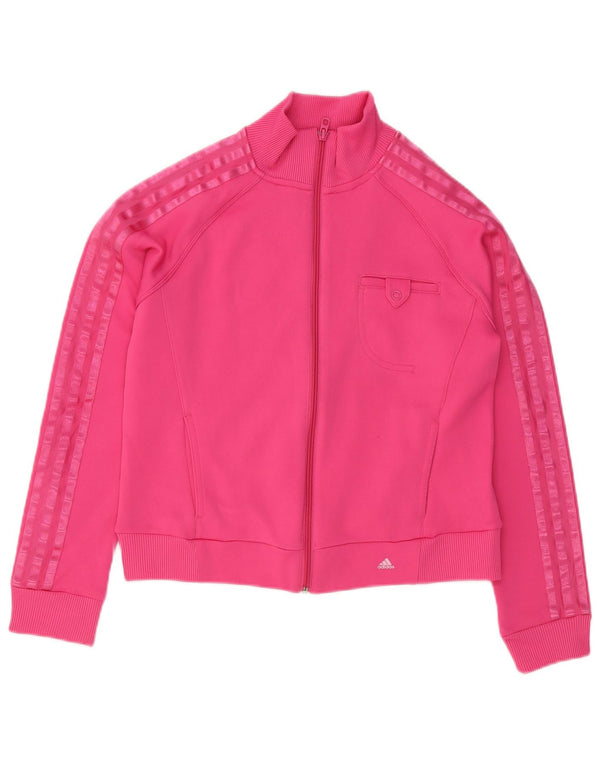 Adidas Dame Træningsjakke Top Jakke UK 14 Medium Pink Polyester