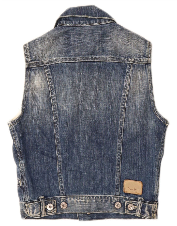 PEPE Jeans Drenge Distressed Denim Gilet 7-8 år Medium Blå Bomuld