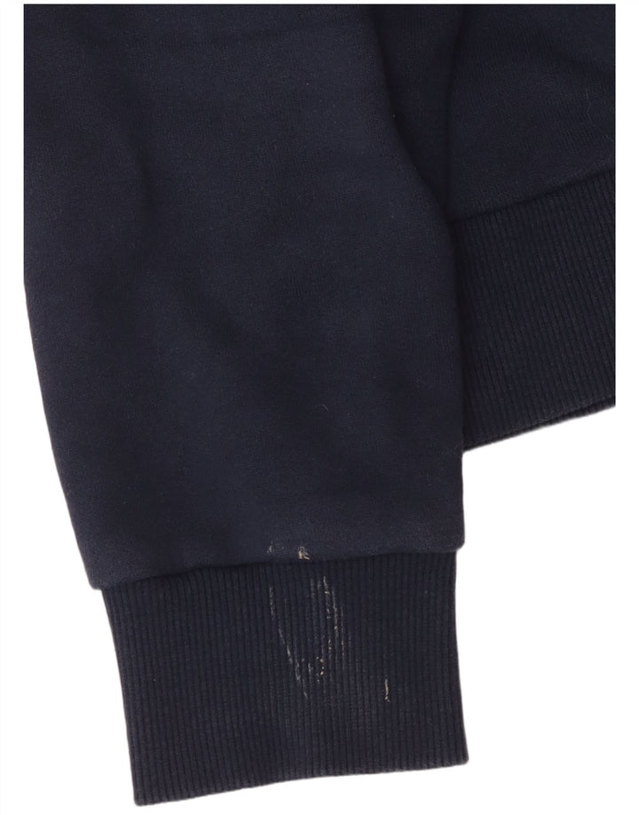 SUPERDRY Grafisk hættetrøje til kvinder UK 16 Stor marineblå bomuld