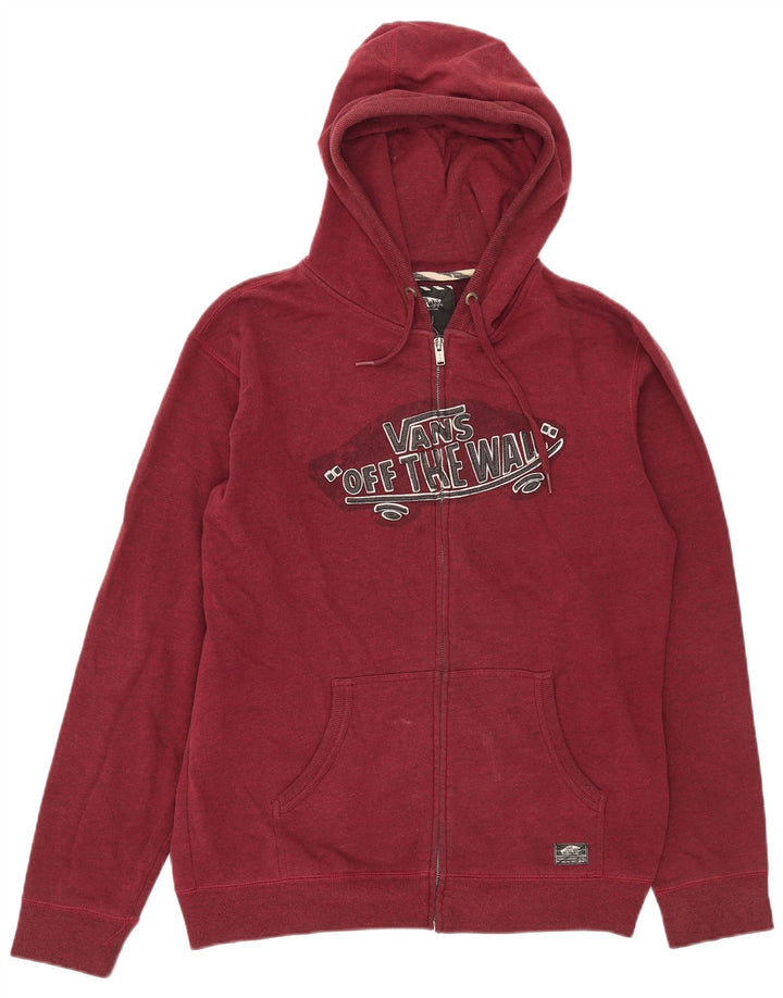 Vans Herre grafisk hættetrøje sweater Medium Bourgogne bomuld