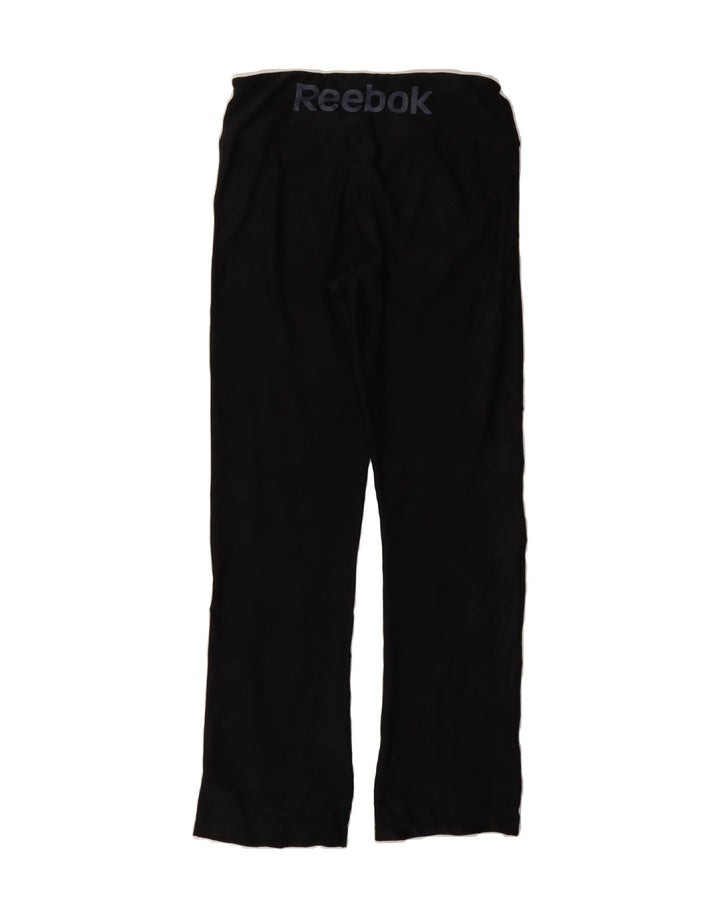 REEBOK Womens Graphic Tracksuit Trousers UK 12 Medium  Black Vintage Reebok and Second-Hand Reebok from Messina Hembry 