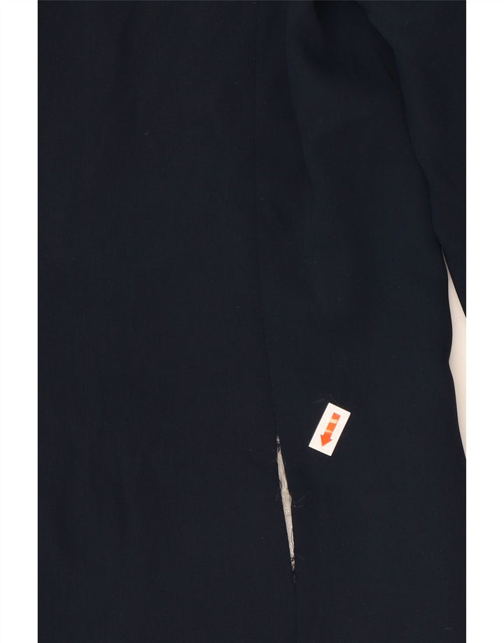ZARA Womens 3/4 Sleeve Blazer Jacket UK 14 Medium Navy Blue Polyester Vintage Zara and Second-Hand Zara from Messina Hembry 