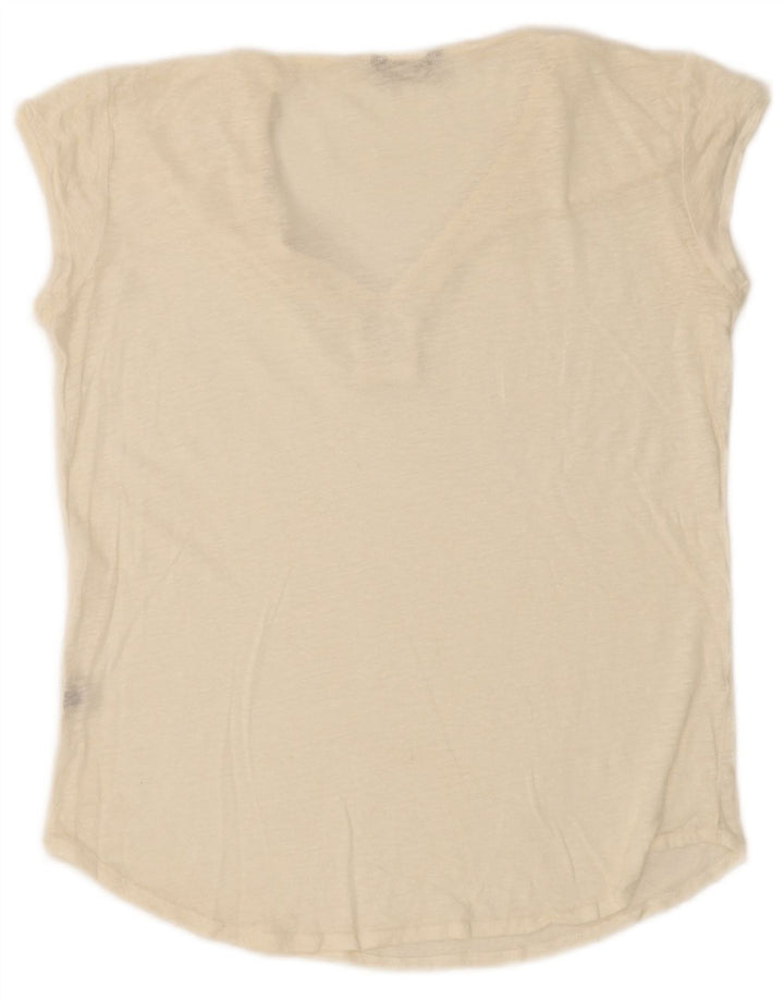 Massimo Dutti Dame T-Shirt Top UK 14 Large Off White