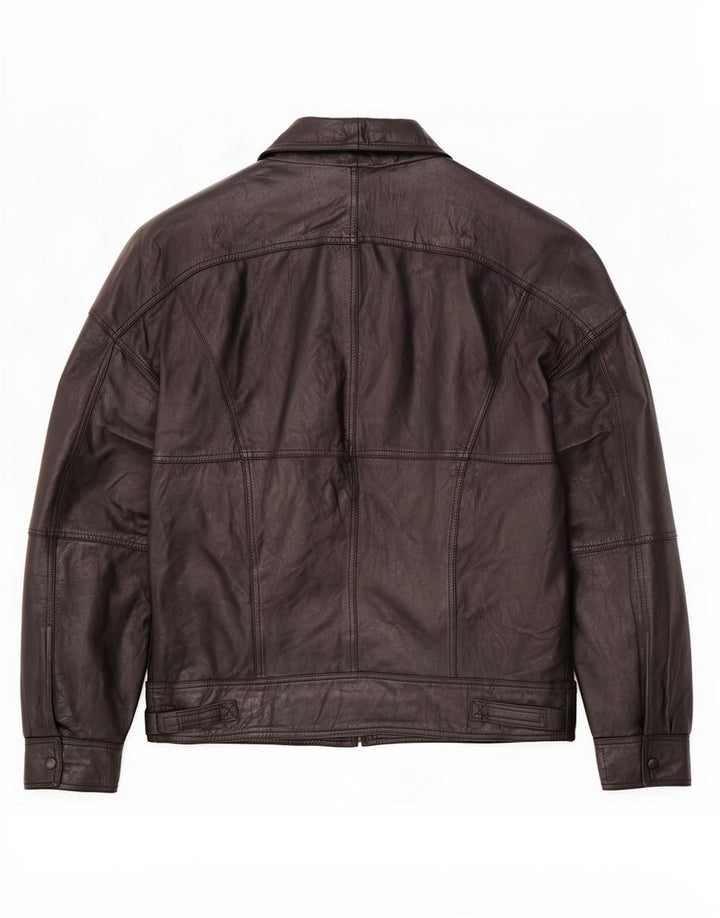 Vintage herre læderjakke IT 52 XL Sort