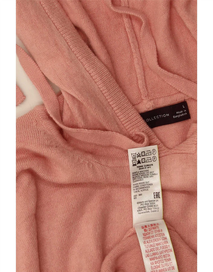 Marks & Spencer Dame hættetrøje oversize sweater UK 16 Large Pink