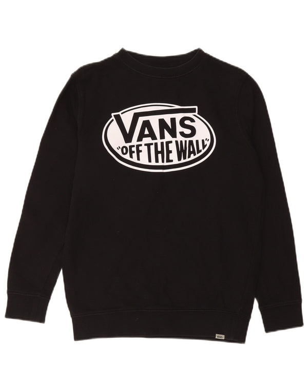 VANS Grafisk Sweatshirt Jumper UK 14 Medium Sort Bomuld
